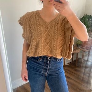 Zara Beige Sweater Vest
